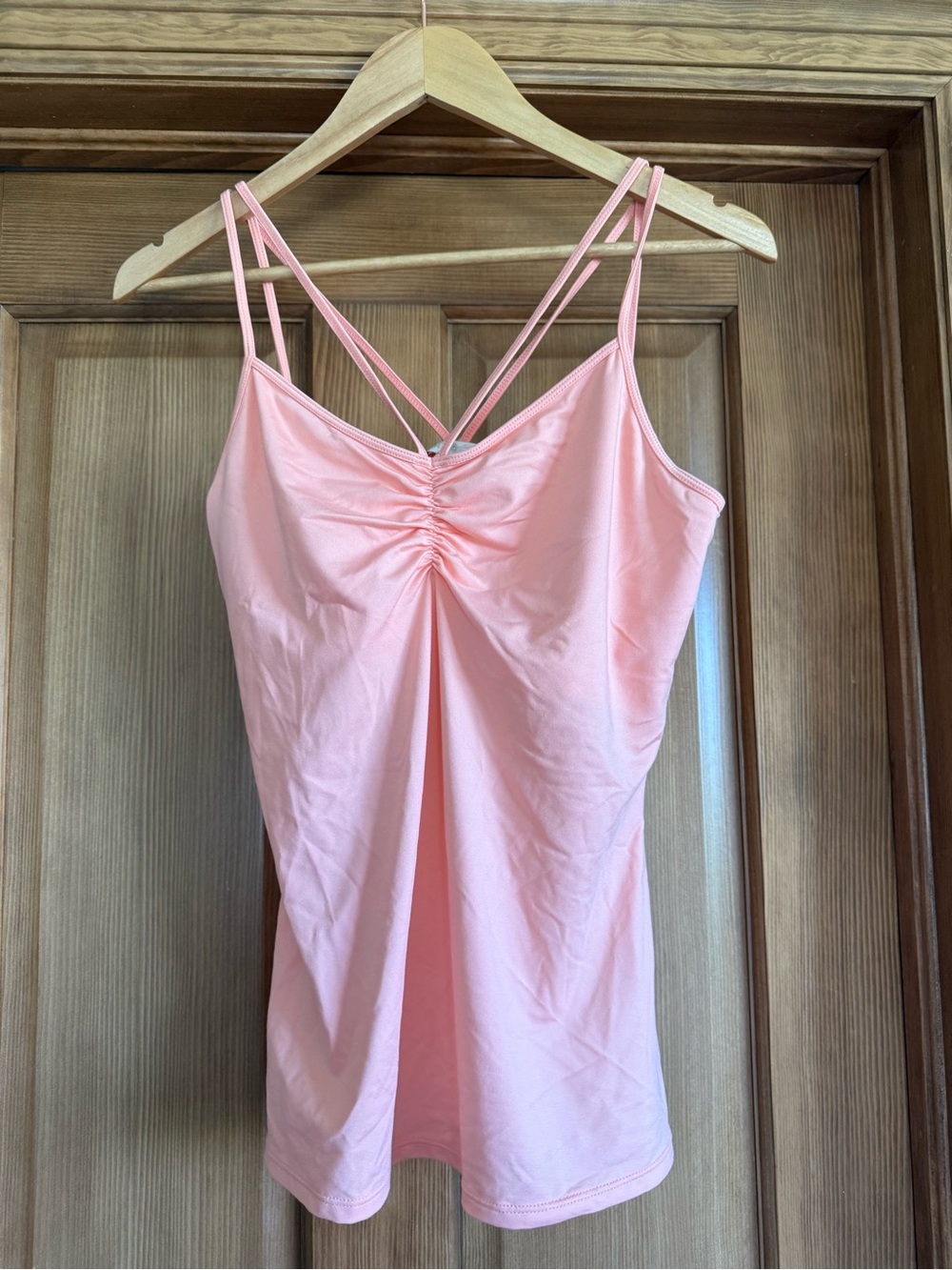 Boston Proper Coral Pink Ruched Double-Strap Camisole